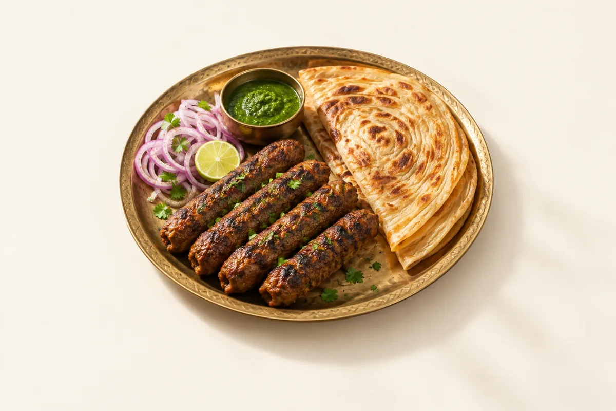 kebab and paratha feast