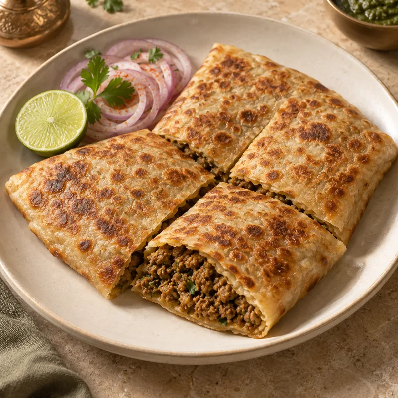 Kheema Paratha serving suggestion